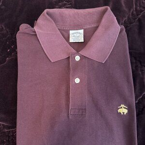 Golden Fleece Brooks Brothers Slim Fit Polo Shirt Burgundy Cotton Pique Large